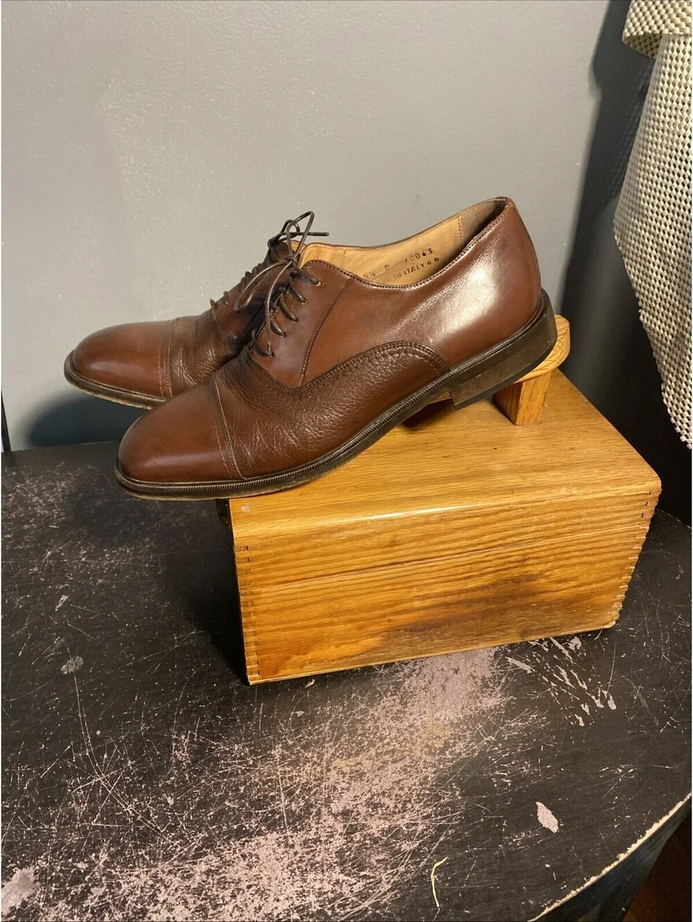 Florsheim Imperial Mens Oxfords 90063 9.5 D Leather Made In Italy